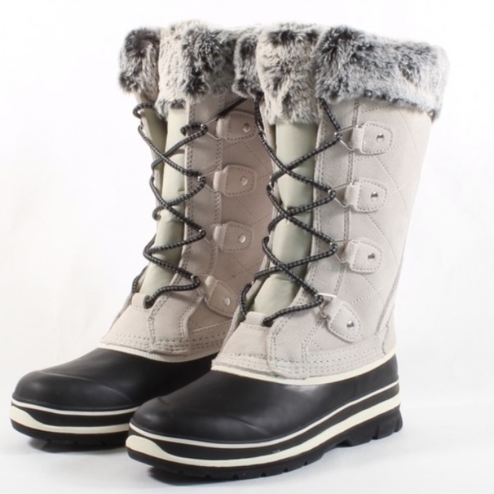 NWT Khombu White Winter Snow Boots Fur Cuff 10